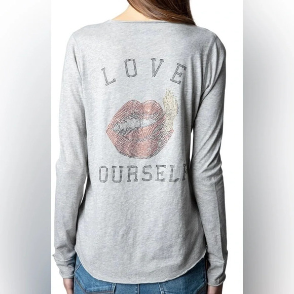 Zadig & Voltaire Tunisien MI Love Yourself T-Shirt - Picture 1 of 7